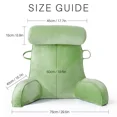 thumbnail image 2 of TOPCHANCES Backrest Reading Pillow, Bed Rest Pillow with Side Pocket & Detachable Neck Roll, Back Support Pillows for Bed Floor Sofa Daybed Office (Green), 2 of 9
