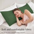 thumbnail image 5 of Dark Green Burlap Texture Body Pillow Covers 20"x60", Farmhouse Vintage Green Soft Brushed Microfiber Breathable Throw Pillow Covers, Pillowcase with Zipper for Couch Sofa Bedroom Living Room, 5 of 9