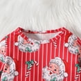 thumbnail image 4 of TAIAOJING Toddler Baby Football Outfits Girls Christmas Long Sleeve Striped Santa Prints Tops Lace Bell Bottoms Pants Outfit 2-3 Years, 4 of 6