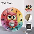 thumbnail image 4 of ZXCXRQFa Owl Drinking Coffee Clock Home Decor Round Wood 10 Inch Wall Clocks Non Ticking Silent Clock Art for Living Room Kitchen Bedroom Decorative, 4 of 7
