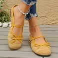 thumbnail image 5 of Miluxas Knit Flats for Women Casual Ballet Flats with Ankle Strap,Washable Comfortable Dressy Mary Jane Flat Yellow 9(42), 5 of 9