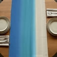 thumbnail image 5 of Table Runners 72 Inches Long Dress Scarves, Blue Teal Beige Ombre Farmhouse Kitchen/Dining Table Runner, Coffee Tablerunners, Modern Abstract Art Abstract 16x72 Inch, 5 of 9