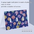 thumbnail image 3 of Yayeee Toggle Light Switch Wall Plate 3-Gang 6.37"x4.48" Decorative Outlet Cover, Blue Colorful Candies, 3 of 7