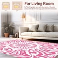 thumbnail image 2 of ODIKA 5'x7' Machine Washable Non-Slip Area Rug, Cloud Burst Tie Dye Spiral Motif Artistic Expression Accent High Traffic Rug with Pad, Pink, 437958, 2 of 8