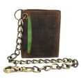 thumbnail image 5 of MARSHAL RFID Trifold Biker Wallet for Men  Vintage Genuine Leather Chain Wallet with Charging Bull Embossed Design and Snap Closure Brown, 5 of 9