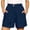Navy(Womens Shorts), variant on GUACER Shorts for Women Elastic Waisted Pleated Dressy Shorts with Pockets Casual Loose Wide Leg Shorts