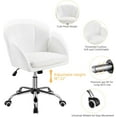 thumbnail image 4 of CRXX Cute Desk Chair for Home Office, Adjustable Vanity Chair Modern Upholstered Chair Swivel Rolling Task Chair with Armrests for Work, Study, Living Room, Bedroom, Snowy, 4 of 10