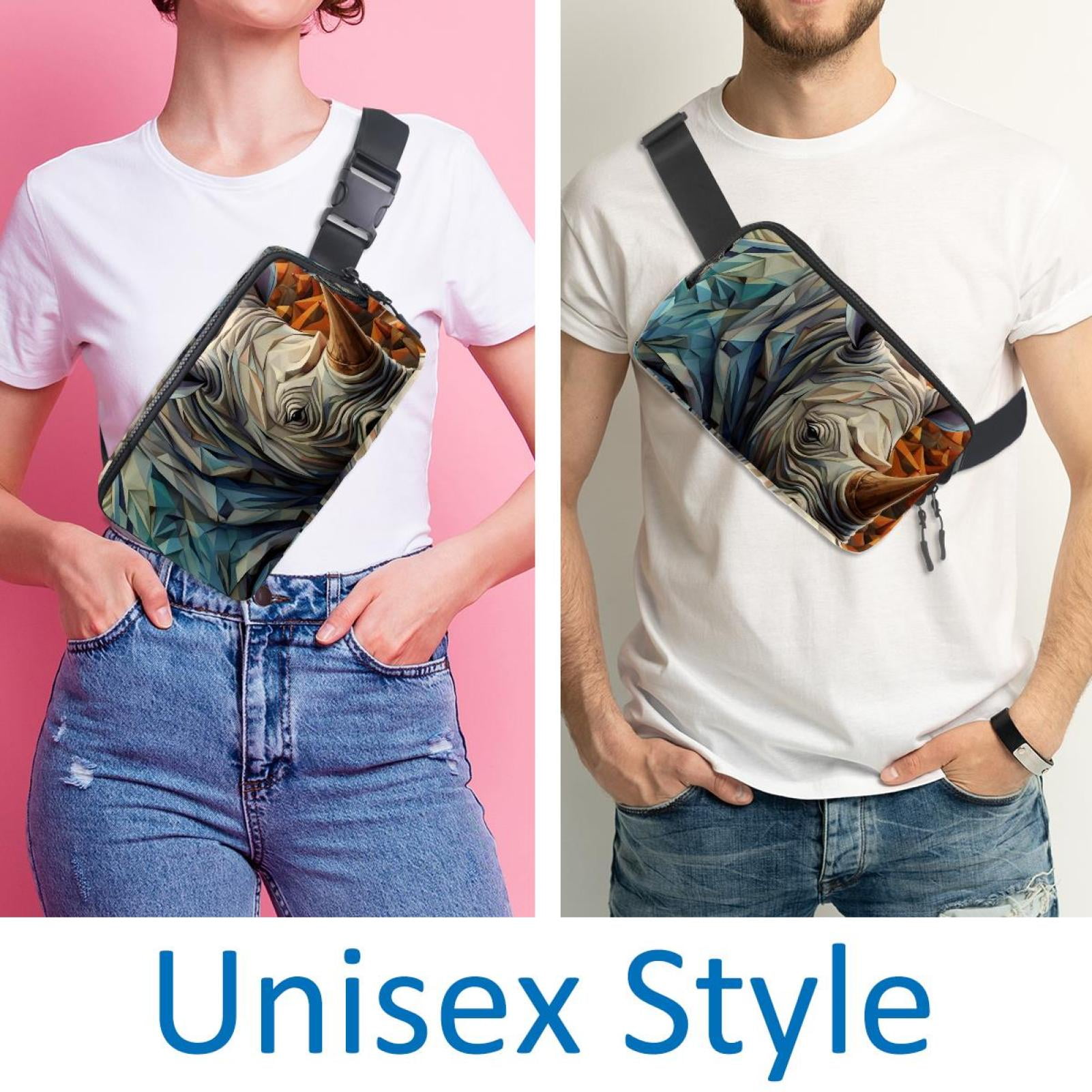 Rhinoceros Lightweight Adjustable Fanny Pack with Extension Strap - Unisex Waist Packs Crossbody Bag