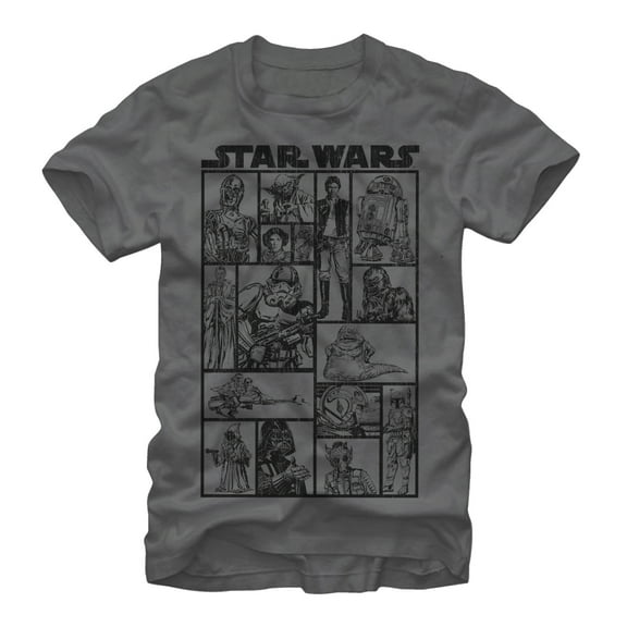 Men's Star Wars Classic Character Group  Graphic Tee Charcoal X Large