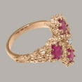 thumbnail image 4 of LBG British Made 18k Rose Gold Natural Diamond & Ruby Womens Statement Ring - 33 size options - Size 10.75, 4 of 6