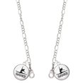 thumbnail image 1 of Silvertone Domed Contemporary Dance Splits Silvertone Face Mask Necklace, 1 of 2