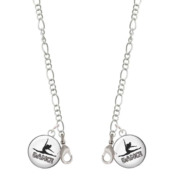 Silvertone Domed Contemporary Dance Splits Silvertone Face Mask Necklace