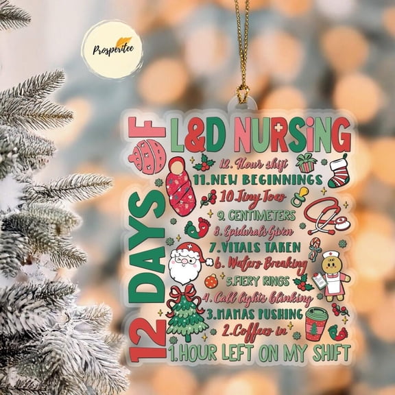 Labor And Delivery Nurse Ornament, Cutest Presents Ornament, L D Nurse 2D Flat Arylic Ornament, Nursing Keepsake Gift, Christmas Tree Decor
