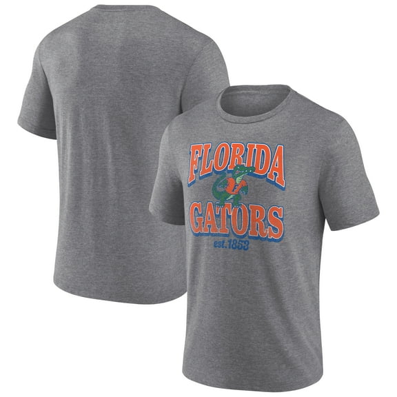 Men's Heather Gray Florida Gators Vintage Stack Tri-Blend T-Shirt