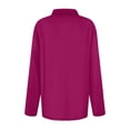 thumbnail image 5 of larppty Womens V Neck Polo Shirts Long Sleeve Collared Tops Fall Loose Golf Casual Tunic Blouses (Purple, M), 5 of 5