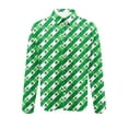 thumbnail image 5 of cllios Men's St. Patrick's Day Button Down Shirt Hawaiian Shirts for Men Green Stripes Printed Summer T Shirt Lucky Short Sleeve Party Tops, 5 of 5