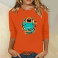 thumbnail image 2 of Women's T-Shirts Fall Casual 3/4 Sleeve Tops Casual Fall Blouses Fall Trendy New & Trending, 2 of 4