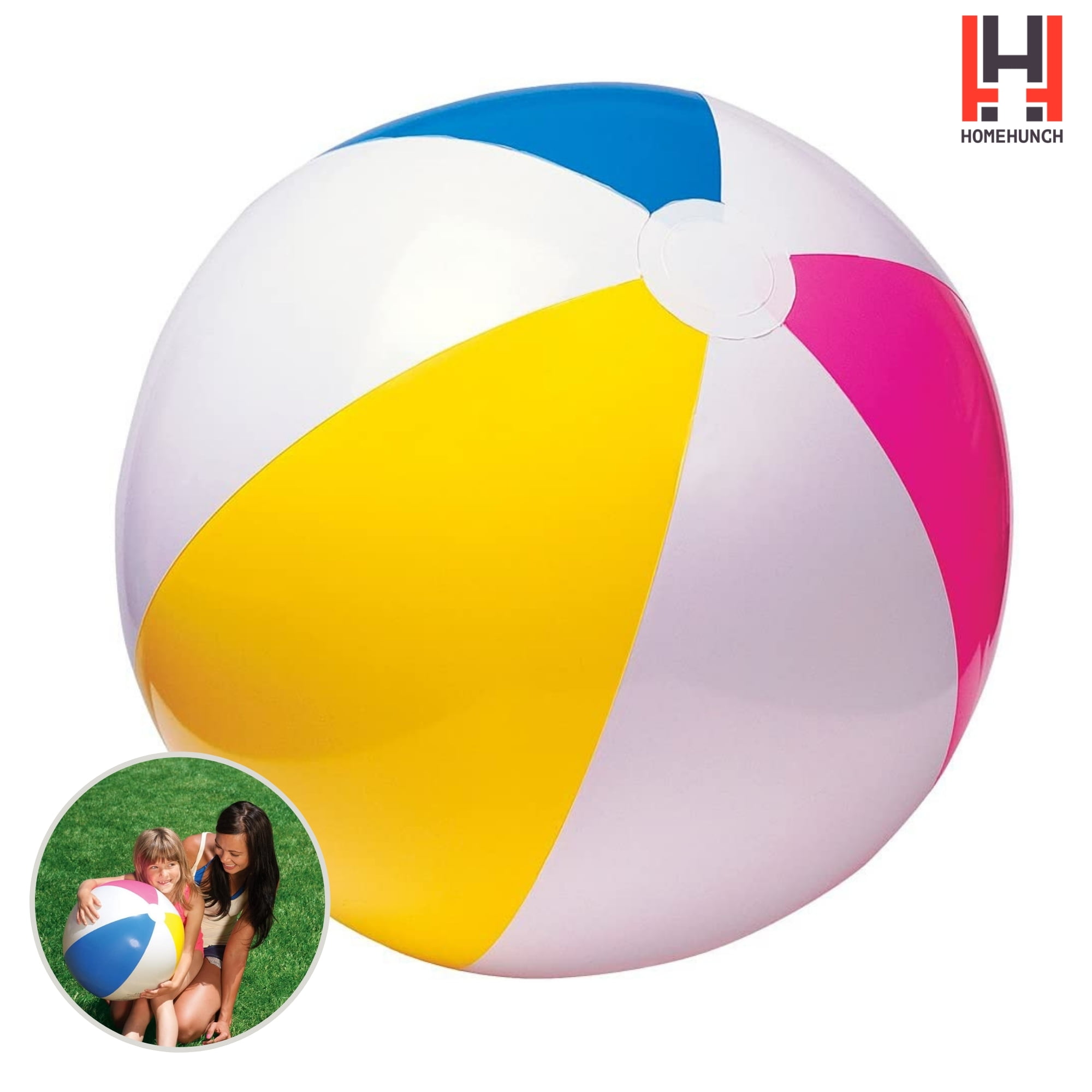 2 x Inflatable Panel Blow Up Beach Ball 20" balls Swimming Garden Toys 