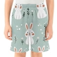 thumbnail image 2 of Bunny Daisy Pattern Athletic Shorts Breathable with Comfort Fit Drawstring Casual Sweatshorts X-Small, 2 of 9