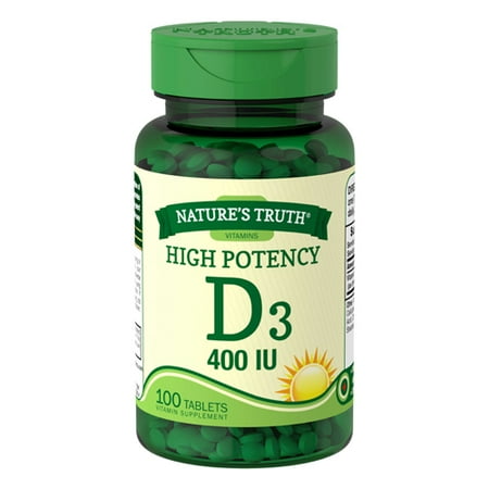 Natures Truth High Potency Vitamin D3 400 IU Tablets, 100 Ea - Walmart.com