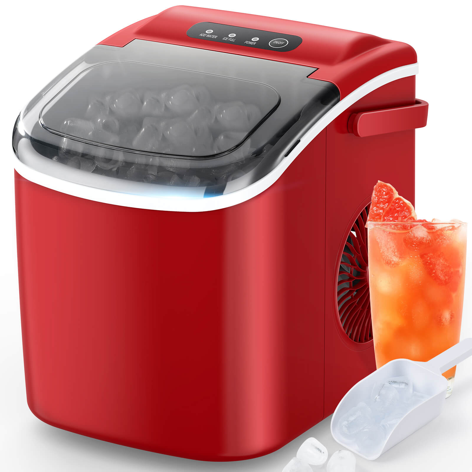 FREE VILLAGE Countertop Ice Maker Portable Ice Machine with Handle