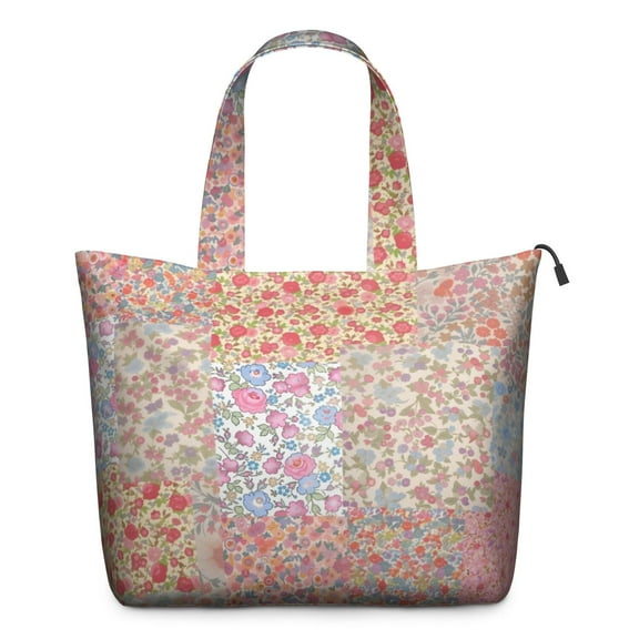 Pioneer Flower Floral Print Pattern Travel Tote Bags for Women Carry On,Large Weekender Bags for Women Travel,Multi Functional Duffle Bag for Work,Shopping,Sports