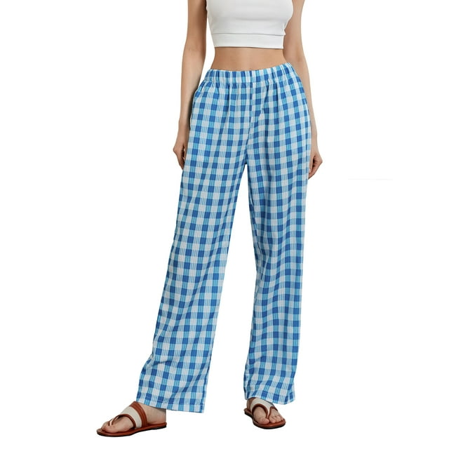 Honganda Pantalon Ample à Jambes Larges pour Femmes, Décontracté, à Rayures, pour Bureau, Mode Urbaine