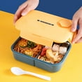 thumbnail image 5 of YIMWNYI Vintage Bento Box 1400ml with Dividers, Microwave & Dishwasher Safe Lunch Container, Leakproof Food Storage Box with Adjustable Compartments & Snap Lock Lid, 5 of 9