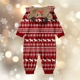 thumbnail image 5 of Bjutir Family Christmas Pajamas Matching Sets 2025 Baby Christmas Print Long Sleeve Hooded Jumpsuit Pajamas Warm Soft Winter Loungewear,Red,Size 12-18 Months, 5 of 6