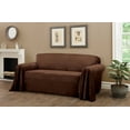 thumbnail image 2 of Innovative Textile Solutions 1-Piece Mason Throw Sofa Slipcover, Chocolate, 2 of 5