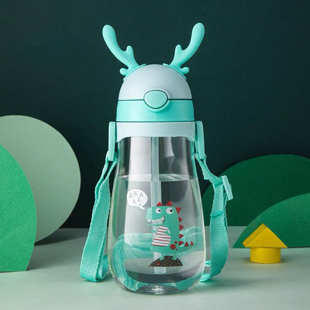 TQEHS Botella de agua a prueba de fugas con diseño nuevo de astas para niños y bebés T4 E1N9