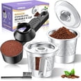 thumbnail image 1 of Reusable K Cups with Coffee Scoop: Upgraded Dual-Mesh Reusable Coffee Pods for Richer Coffee NO Grit - Universal Stainless Steel Filter, 1 of 7
