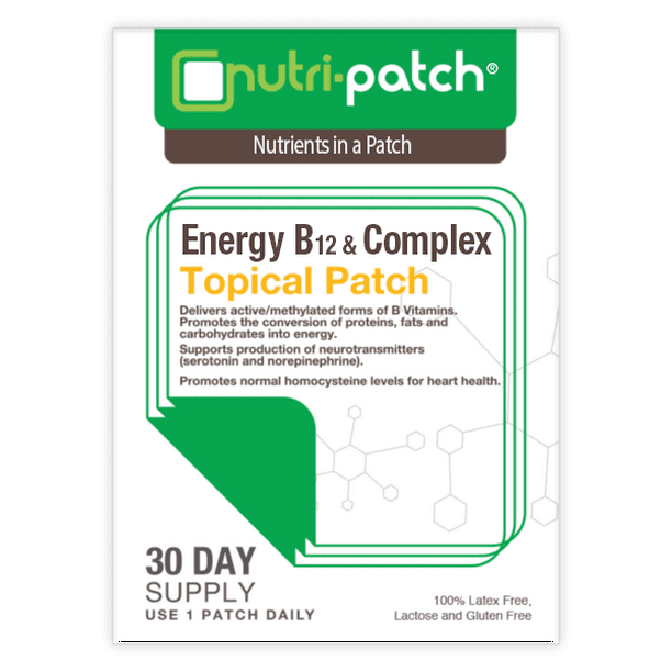 NutriPatch Energy B12 & Complex Nutrients in a Patch, Active B Vitamins, 30 Day Supply