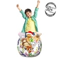 thumbnail image 3 of Floral Storage Toy Bag Chair, Watercolor Style Summer Garden Blooming Purple Orchids and Pinky Chrysanthemums, Stuffed Animal Organizer Washable Bag, Large Size, Multicolor, by Ambesonne, 3 of 3