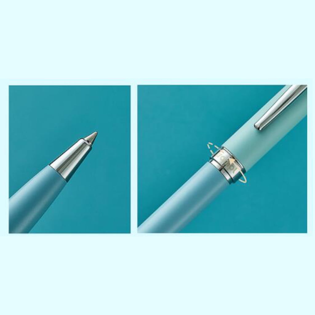 Mini Rotatable Ballpoint Pen PU Pouch Pocket Size Pen 3 Replacement Pen Refills