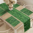 thumbnail image 2 of Ambesonne Green Table Runner & Placemats, Retro Spring Abstract, Placemat 4 pcs + Runner 16"x90", Pale Green and Fern Green, 2 of 2
