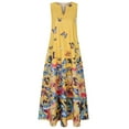 thumbnail image 6 of Babysbule Womens Summer Dresses, Women Plus Size Butterfly Print Daily Sleeveless Vintage Boho V Neck Maxi Dress, 6 of 9