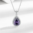 thumbnail image 4 of Mfigree 2024 Purple Zircon 8 Water Drop Necklace Women's Women's Collarbone Chain Jewelry, 4 of 6