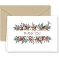 Paper Frenzy Christmas Greenery Thank You Note Cards and Envelopes - 25 ...