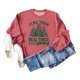 thumbnail image 2 of Gibobby Sudaderas navideñas Sudadera de manga larga con cuello redondo y para otoño e invierno, a la moda, con diseño de árbol de Navidad para mujer(Rojo,CH), 2 of 3