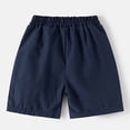 thumbnail image 5 of Faraee Toddler Baby Boy Clothes Cotton Linen Short Sleeve Button Down Shirt Shorts Set 2Pcs Summer Outfits Gentleman Suit 2t 3t 4t 5t 6t 7t Navy, 5 of 7