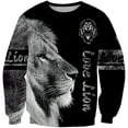 thumbnail image 3 of 2023 Spring Round Neck Shirt Casual Men's Sweatshirt 3D Printed Long Sleeve Round Neck Sweatshirt Lion Pattern Clothes, 3 of 5
