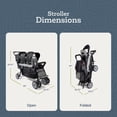 thumbnail image 5 of Foundations Compass Trio Triple Stroller, 3-Seat Tandem with Canopies and Reclining Seats, Black, 5 of 8