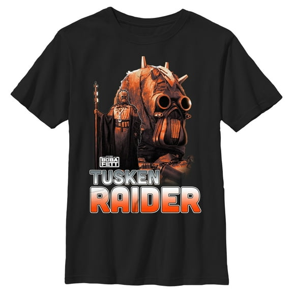 Boy's Star Wars: The Book of Boba Fett Tusken Raider Outlaw Hunter Graphic Tee Black X Large