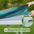thumbnail image 6 of Teal Marble Gold Wave Pattern Square Fitted Tablecloth with Elastic Edge,Square Table Cover,Washable Elastic Table Cover for Home Kitchen Party Decor 34"x34", 6 of 6
