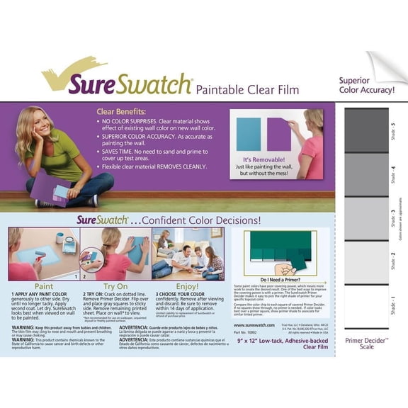 9 in. x 12 in. Paint Swatch Clear Film (15-Pack)