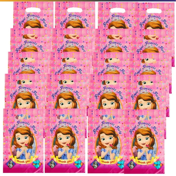 Sofia Princess Candy Treat Bag Goodie Birthday Gift Bags Party Favors Handles Snack Supplies