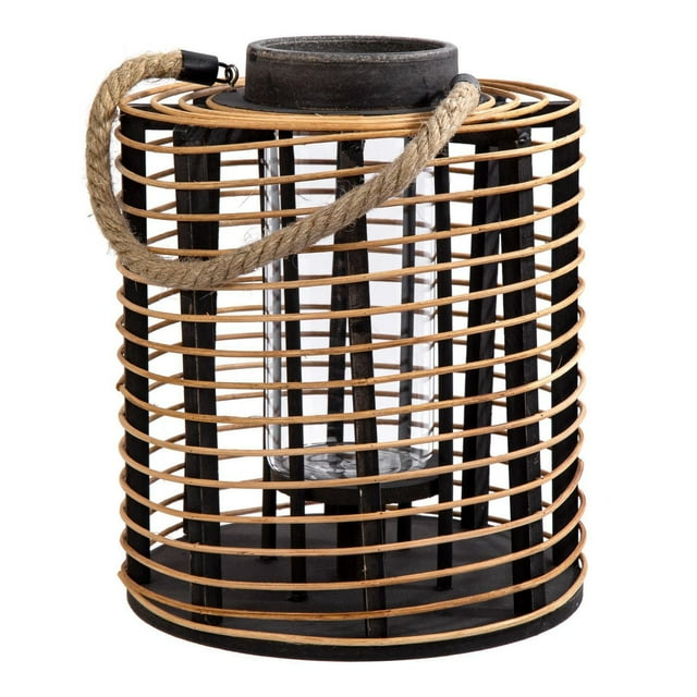 Truu Design, Lanterne cylindrique en bois et rotin