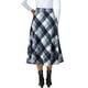 thumbnail image 3 of FALDA LARGA A-LINE DE CUADROS VINTAGE DE ALTA CINTURA PARA MUJERES INSPIRE CHIC CON BOLSILLOS M GRIS AZUL, 3 of 6