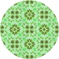 thumbnail image 1 of Ahgly Company Tapis Rond Lavable en Machine Intérieur Transitionnel Vert, 5 Pieds Rond, 1 of 7